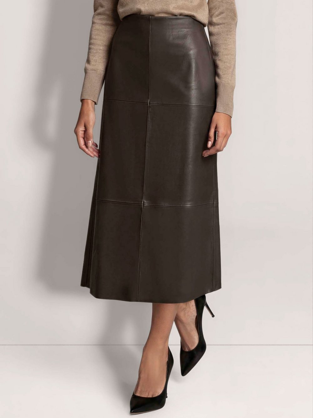Madeleine Langer Rock Damen braun, 40