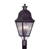 Livex Lighting Amwell 27 Inch Tall 3 Light Outdoor Post Lamp - 2556-07