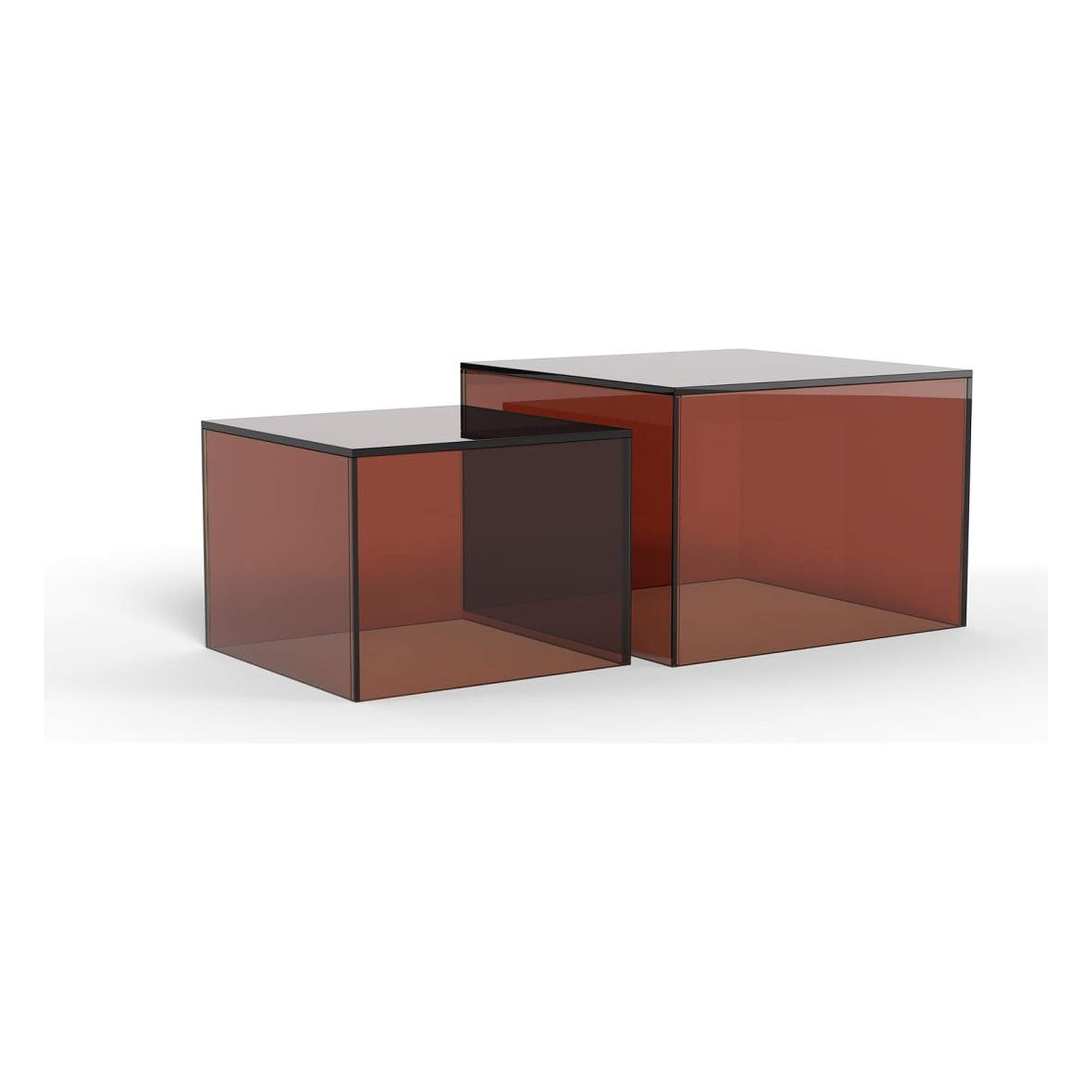 Actona »Dice« Couchtisch Glas braun 50x35x50 cm / Glas braun