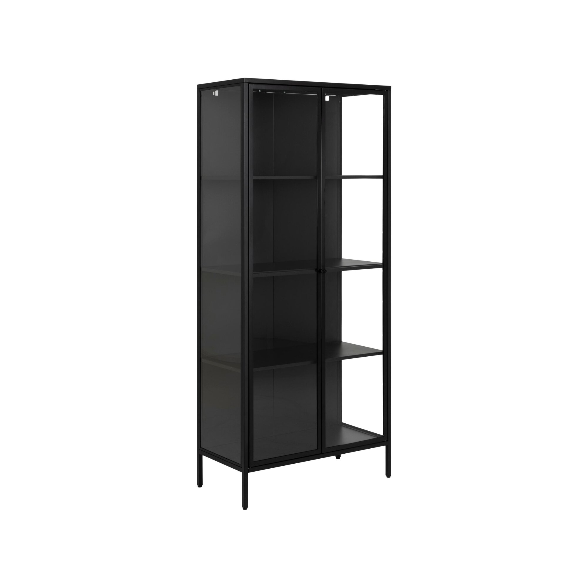 Actona »Newcastle« Vitrine Stahl schwarz 80x180x40 cm / Stahl schwarz