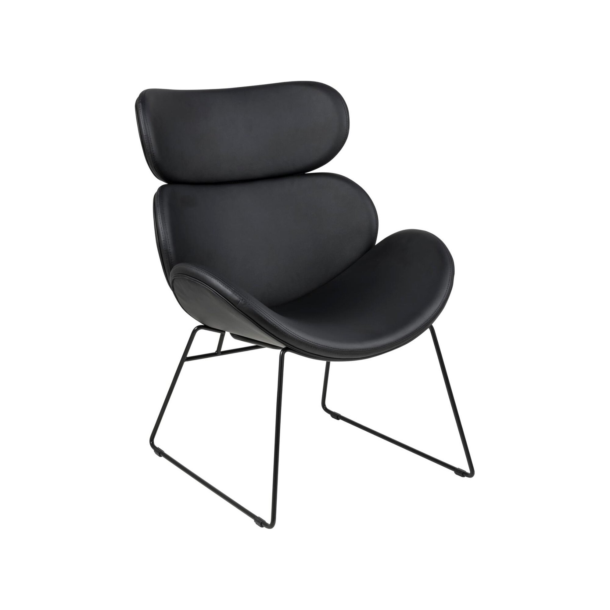 Actona »Cazar« Loungesessel Kunstleder cognac , Gestell Chrom Stahl