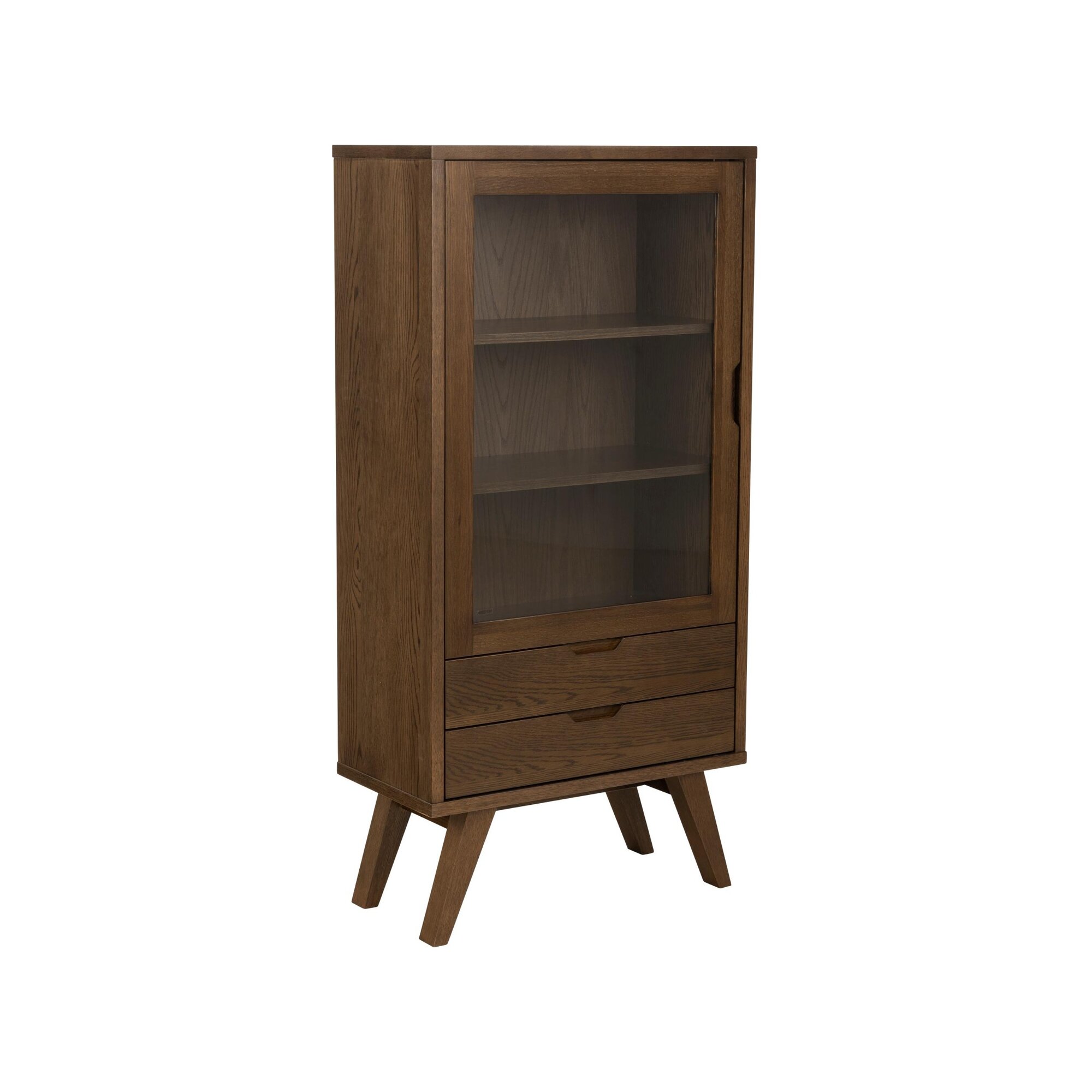 Actona »A-Line« Vitrine Eiche Rauch Furnier 72x145x36 cm / Eiche Rauch Furnier