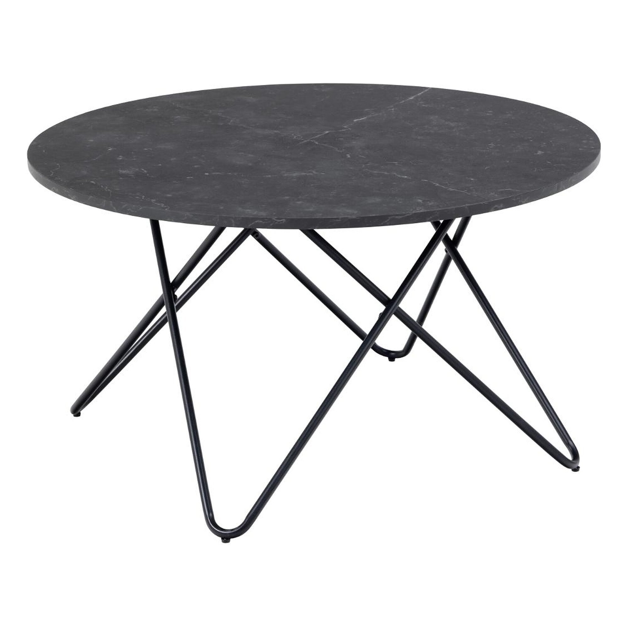 Actona »Wyre« Couchtisch rund Marmordekor Izmir schwarz Ø 80x45 cm / Marmordekor Izmir schwarz