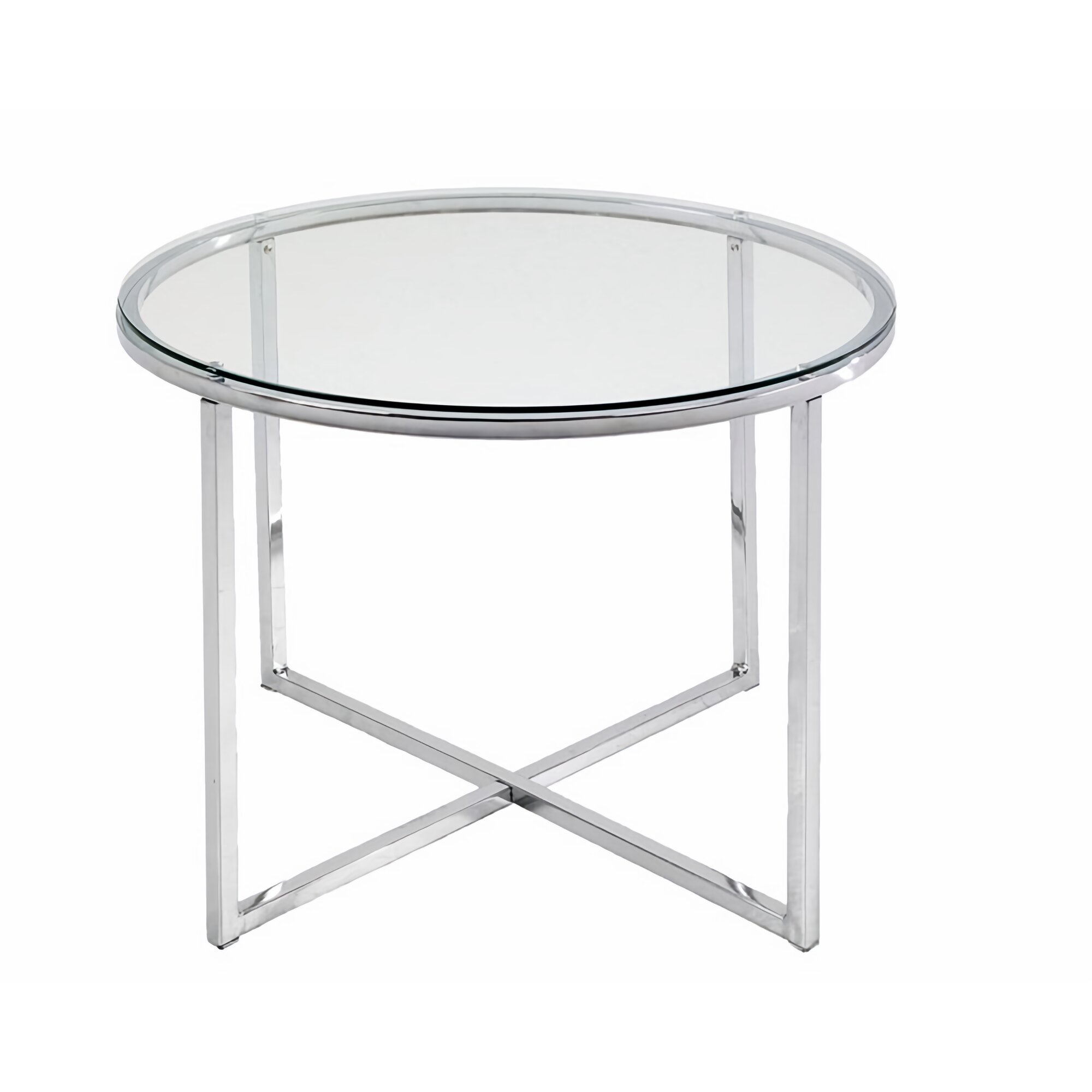 Actona »Cross« Ecktisch rund Rauchglas