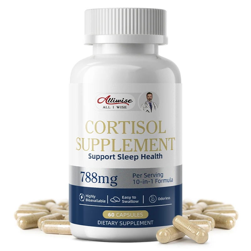 Alliwise 10-IN-1 COMPLEX SUPPLEMENT Ashwagandha,Turmeric,Phosphatidylserine & Saffron Support Cortisol Health Stress Management Brain Health & Cognitive Supprot Help Sleep