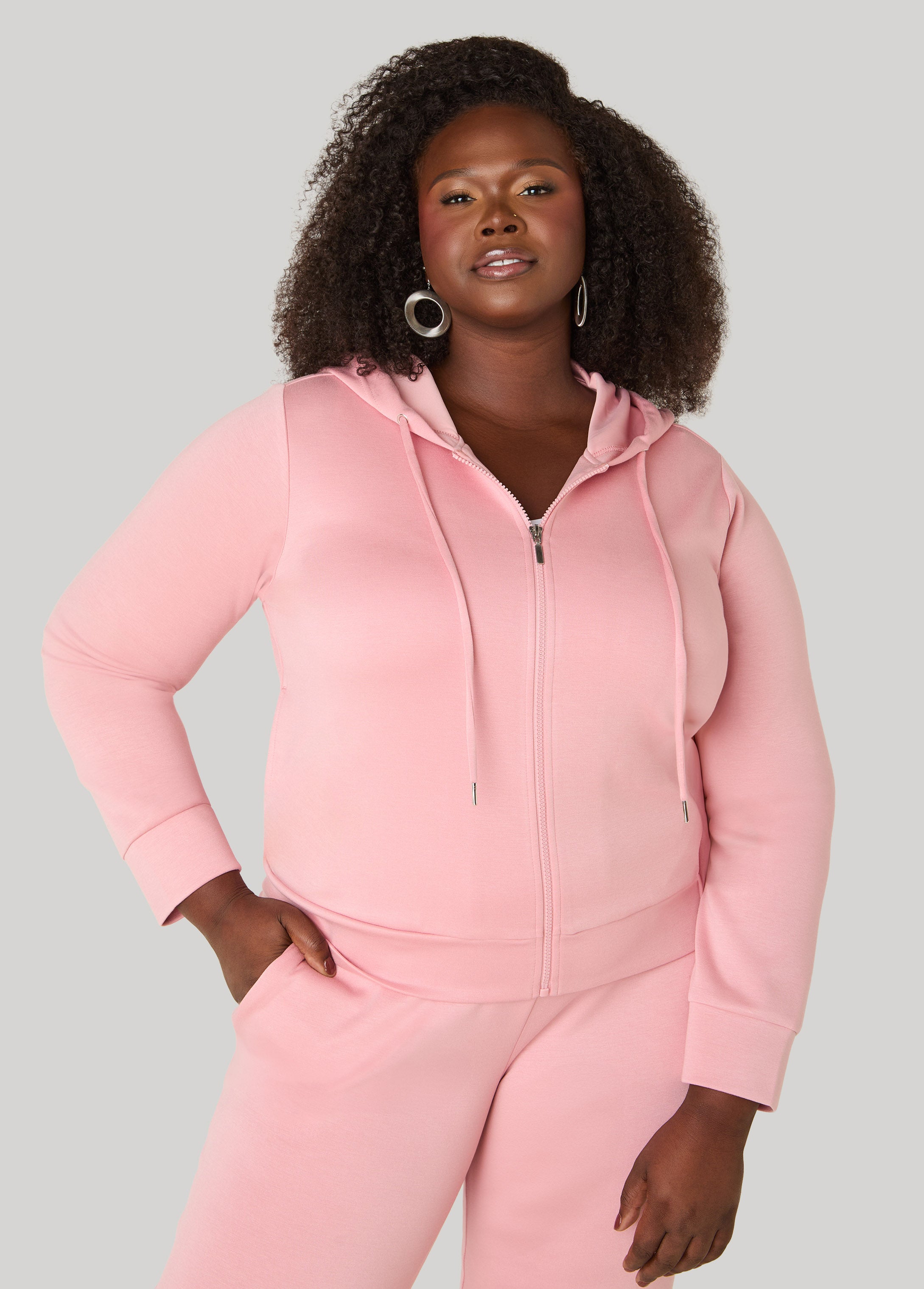 Plus Size Luxe Soft Scuba Hooded Jacket