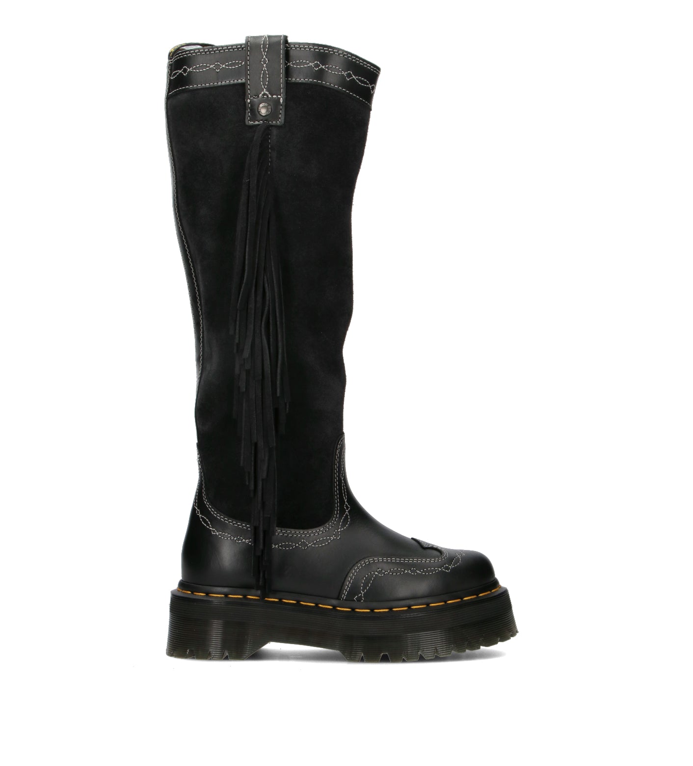 DR. MARTENS QUAD HI DR Stivale donna nero in pelle