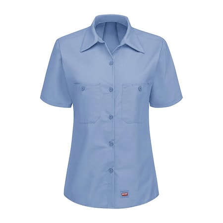 RED KAP SX21LB SS M Women's Work Shirt, Light Blue, M