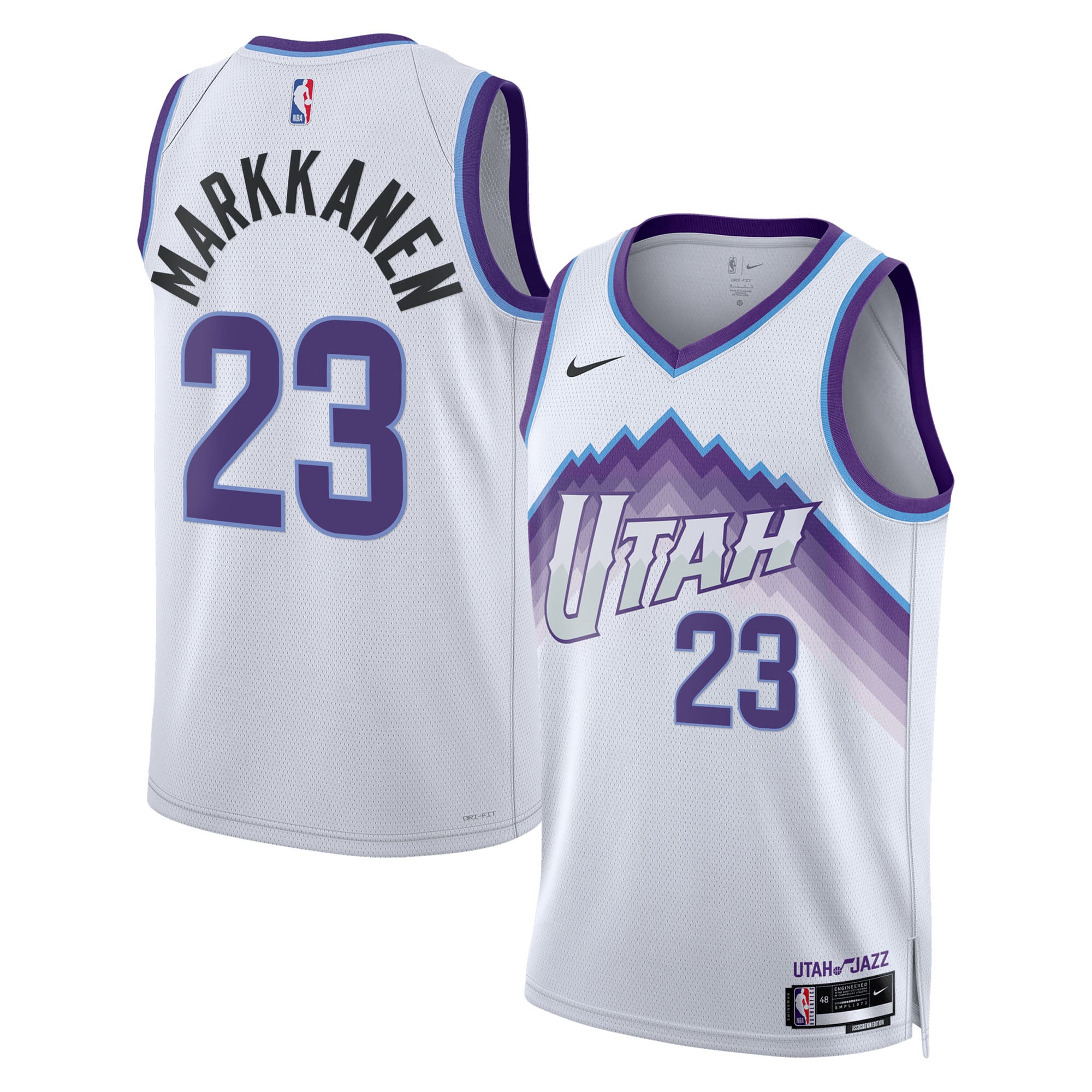Maillot Nike Réplique Association Swingman des Utah Jazz - Personnalisé - Lauri Markkanen - Unisexe - Homme Taille: XL