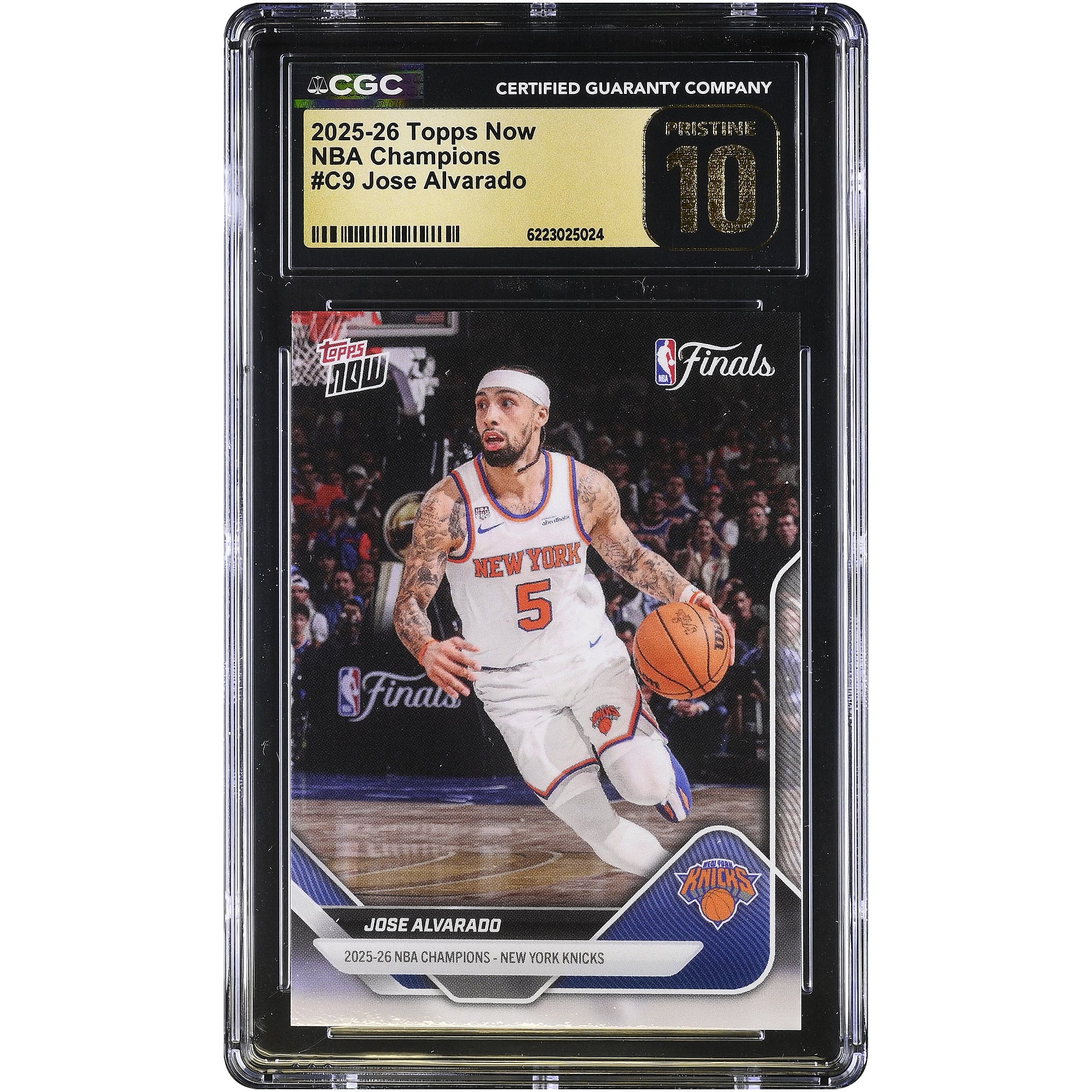 Carte de José Alvarado, New York Knicks, saison 2025-26, Topps Now Champions NBA, n° C9, authentifiée CGC, état neuf (10/10). - No Gender Taille: No Size