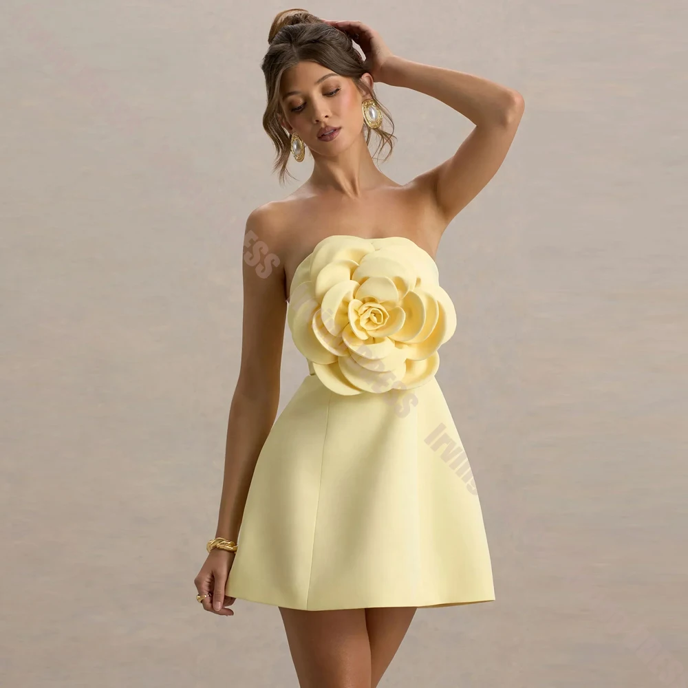 Customized Cocktail Dress Off Shoulder Sleeveless Floral Ruffle Sexy for Women Party Mini Birthday Evening Gown Homecoming Dress