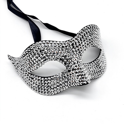 Masque de bal masqué pour femmes et hommes, masque vénitien scintillant en strass avec rubans, élégant demi-masque pour Mardi gras, carnaval, Halloween, bal de promo, mariage et soirée masquée