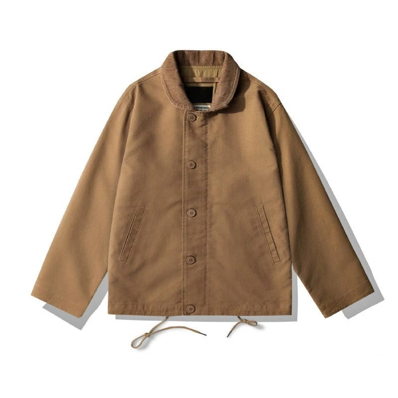 Veste de travail de style Amekaji rétro américain, veste décontractée à boutons, vêtements pour hommes, streetwear Y2K, veste ample, vêtements pour hommes