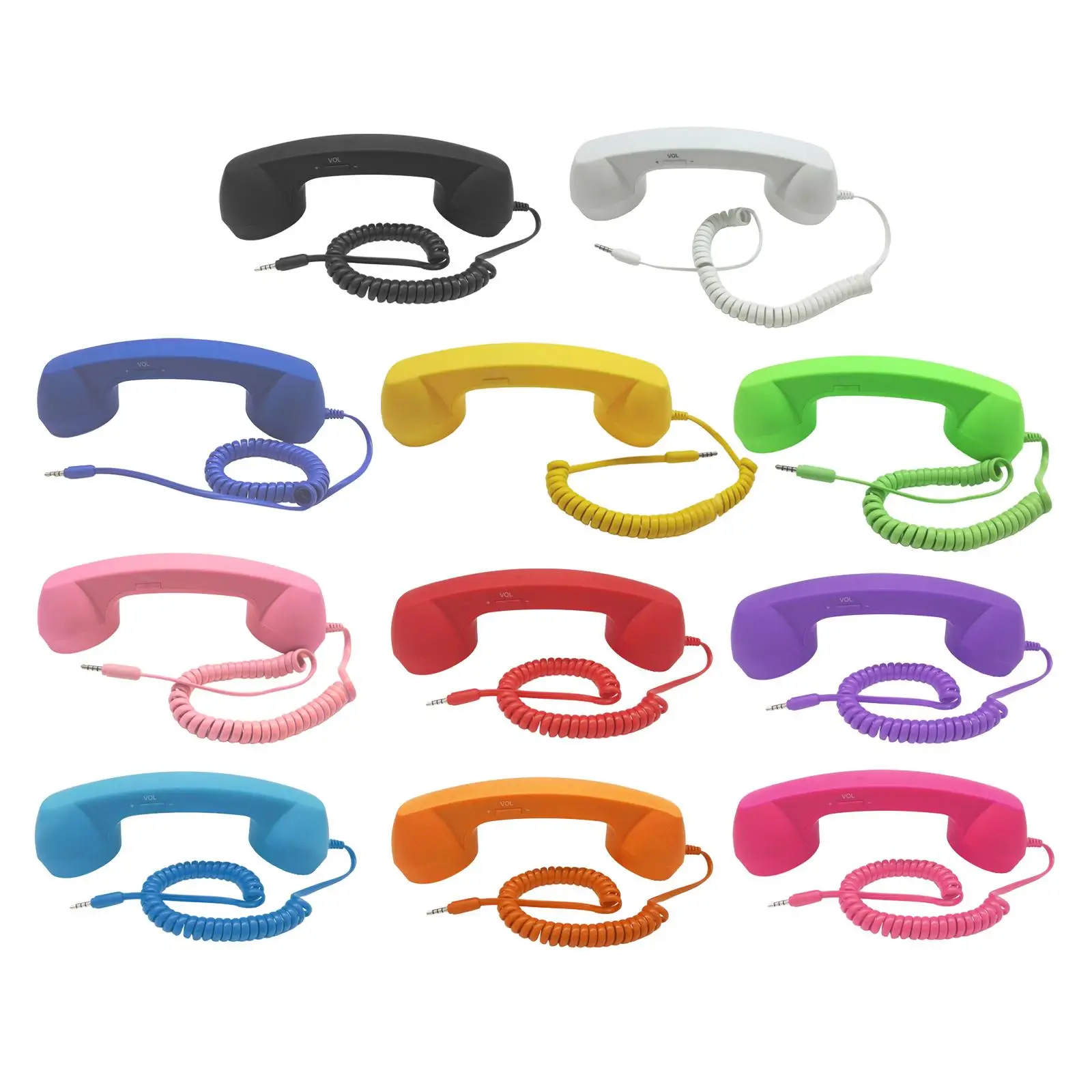 Retro Telephone Handset 3.5mm Classic Radiation Proof Mobile Phone Receiver Mic Speaker for iPhone iPad Cellphone Mobile Phones
