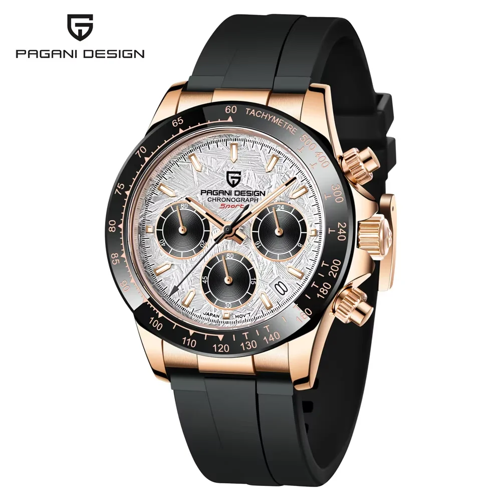 Montres pour hommes PAGANI DESIGN 2026 NEW 1664 avec cadran en météorite, montre à quartz saphir de luxe pour hommes, chronographe sport pour hommes, Reloj Hombre, idéale pour offrir des cadeaux aux hommes, coffret cadeau de luxe, accessoires de...