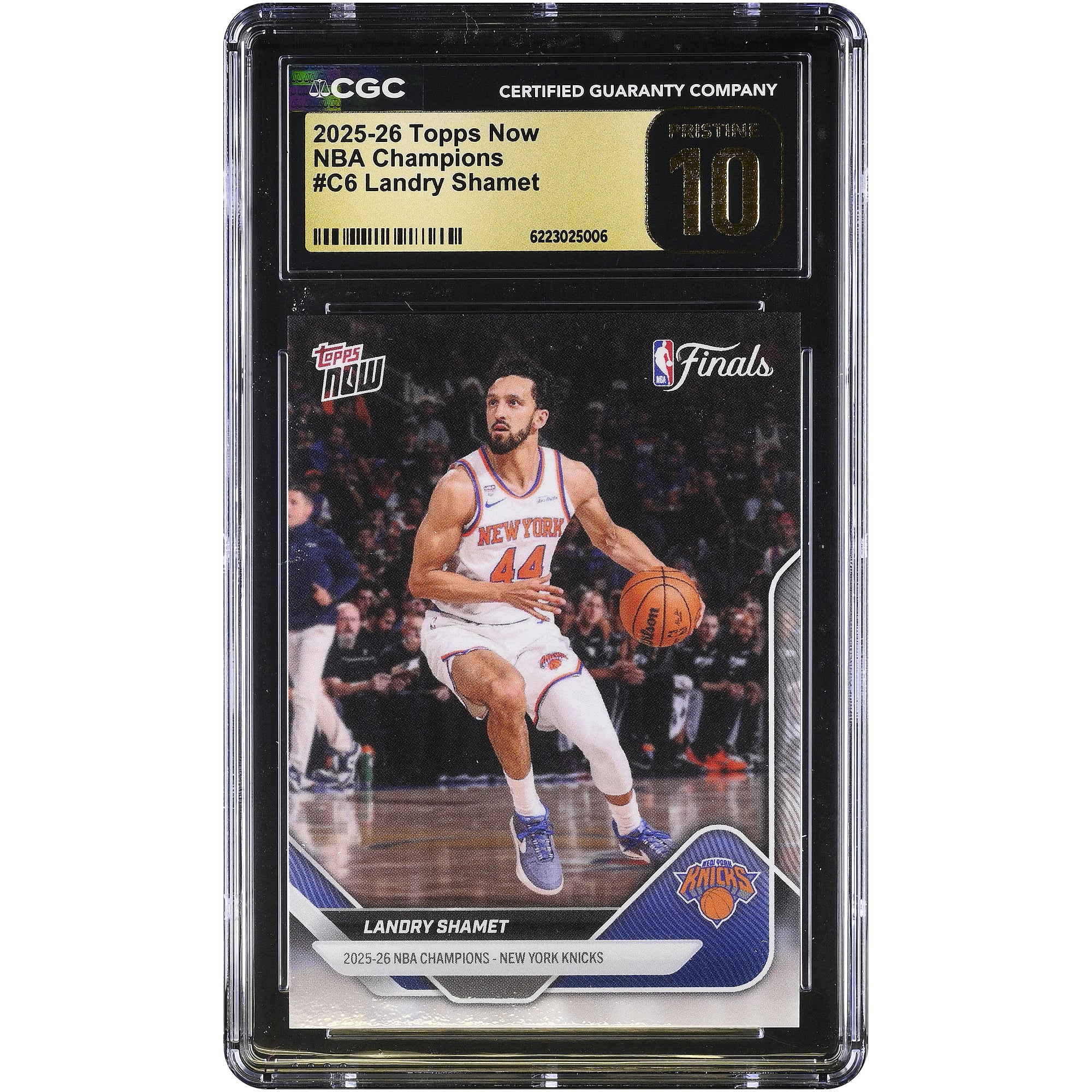 Carte Landry Shamet New York Knicks 2025-26 Topps Now Champions NBA #C6 Authentifiée CGC PRISTINE 10 - No Gender Taille: No Size