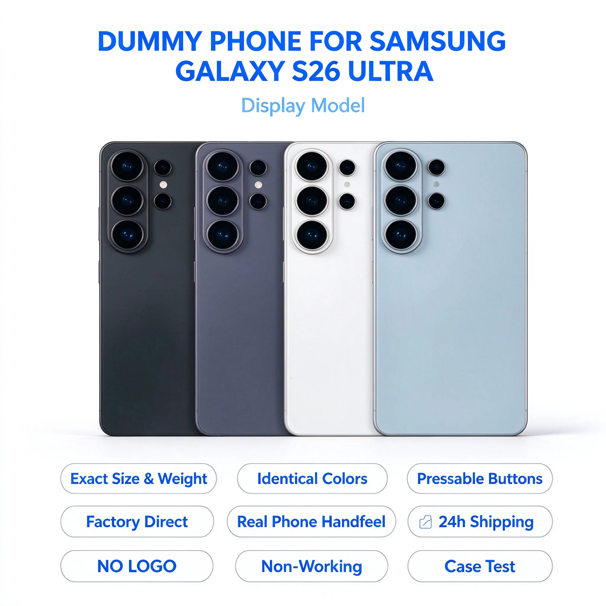 Nicht funktionierendes Dummy-Telefon, neues Demo-Modell für Samsung Galaxy S26 Ultra, Dummy-Samsung-Telefon für Fotografie