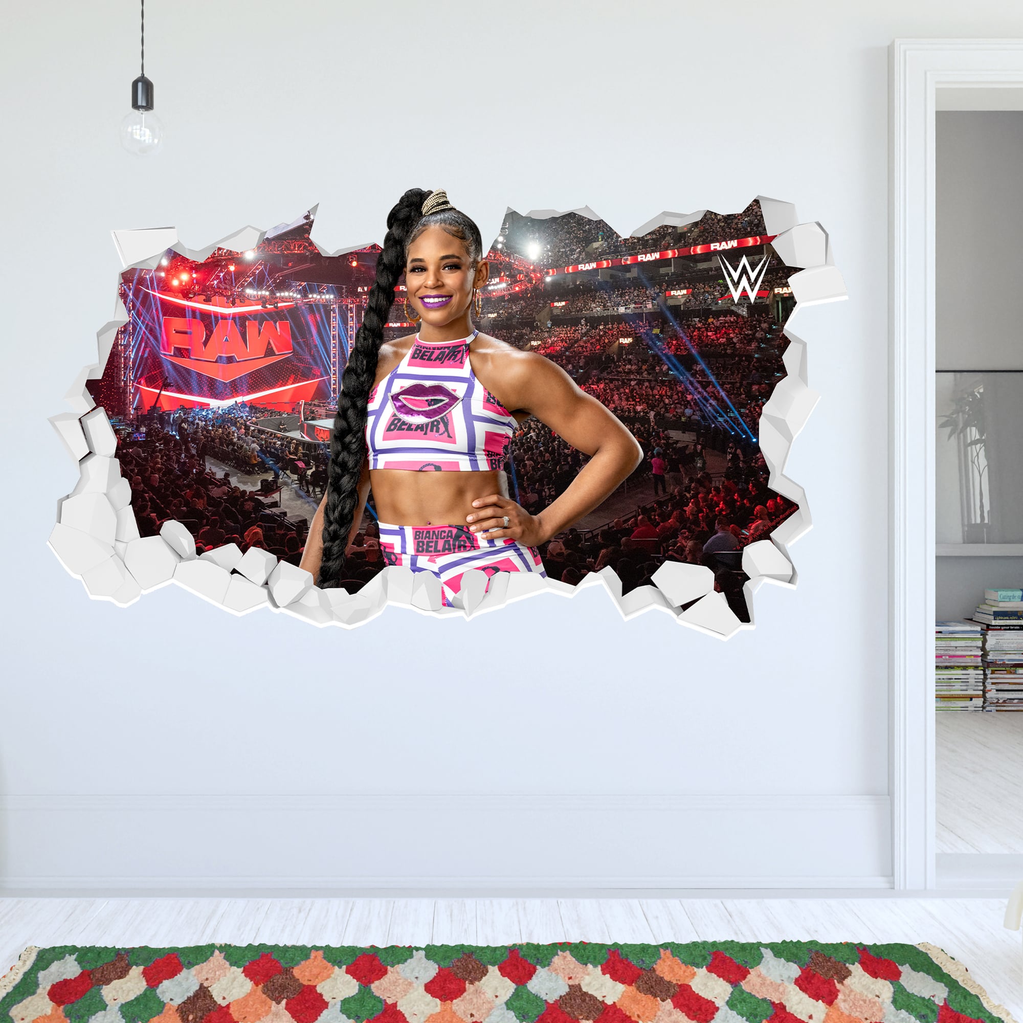 WWE Bianca Belair Broken Wall Sticker - 120cm x 65cm height