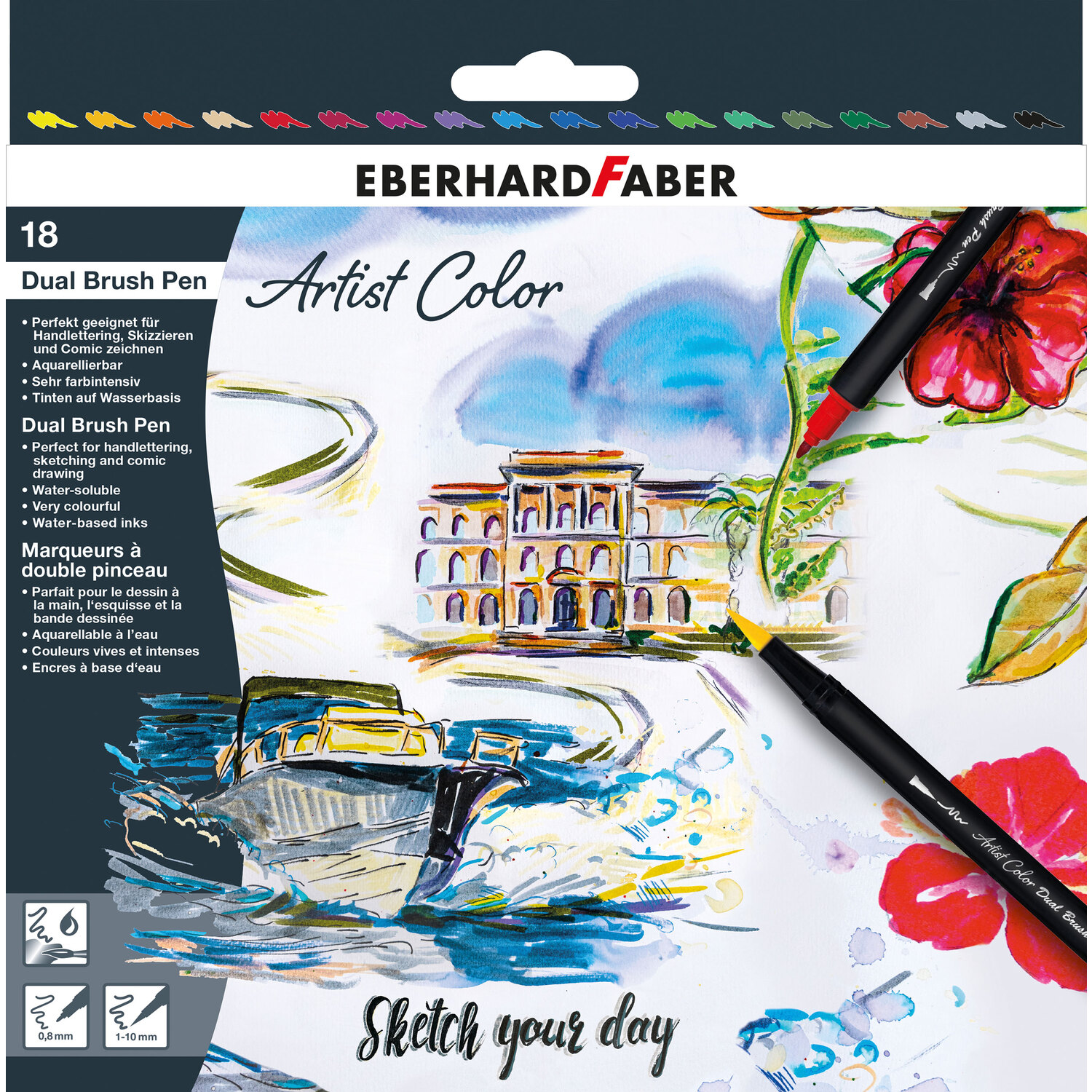 Eberhard Faber Feutres de dessin, 18 crayons