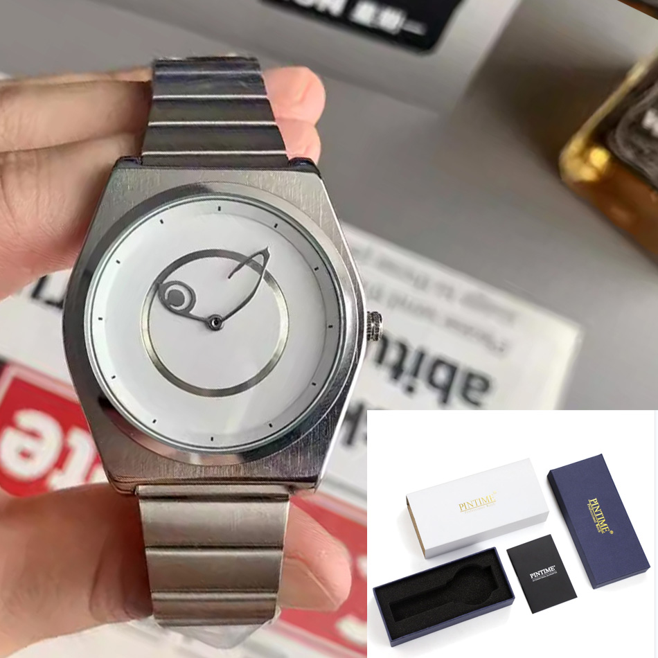 Retro Black Eye Mens Quartz Watch Stainless Steel Waterproof Couple Watch white