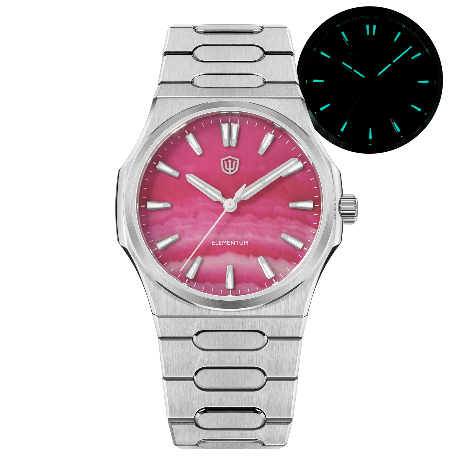 Original Design Sweep Second Quartz Men Watch Classic Casual Waterproof Wristwatch red Agate