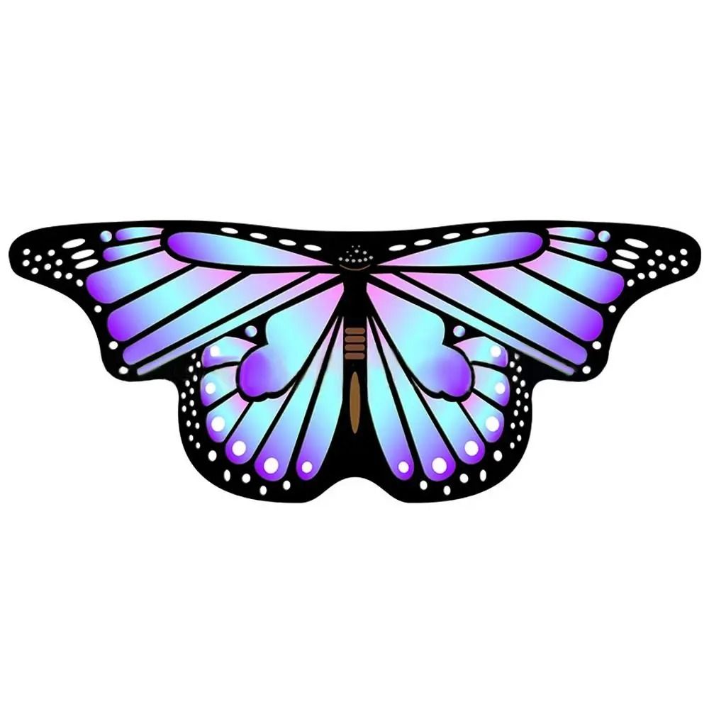 Colorful Kids Butterfly Wings Cape Fairy Shawl Dress Up Costume soft Lavender & Light Cyan
