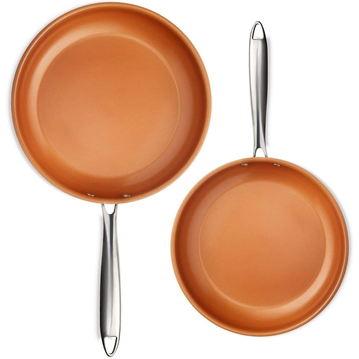 Steel Stainless Steel Fry Pan Set Nonstick 2 Piece Cookware With Stay Cool Handle Steel Stainless Steel Fry Pan Set Nonstick 2 Piece Cookware With Stay Cool Handle