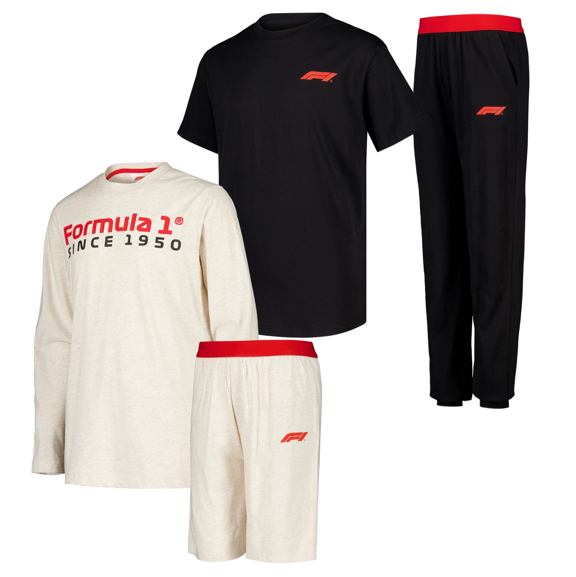 Pyjamas Formule 1, lot de 2, à assortir pour enfants - unisexe Taille: 6-7 Years