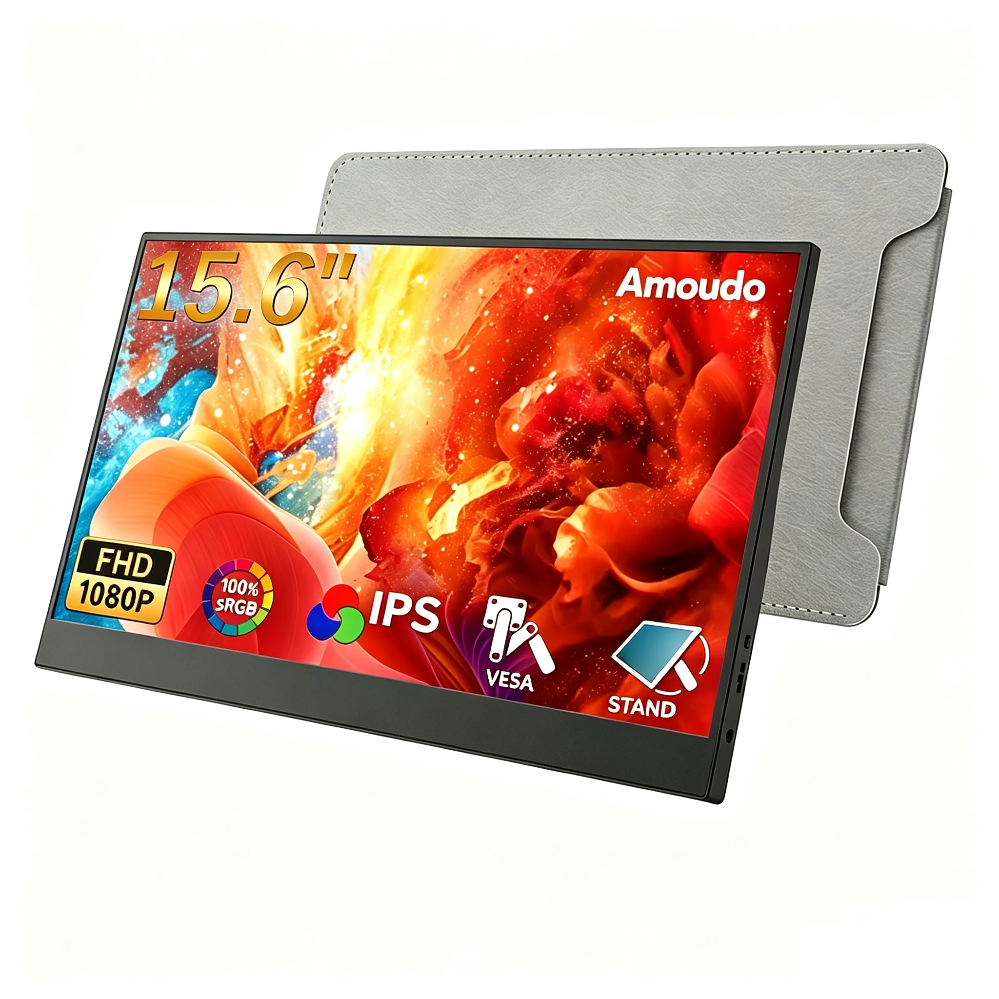 Moniteur portable Amoudo 15,6 pouces 1920x1080P 60HZ, extension d