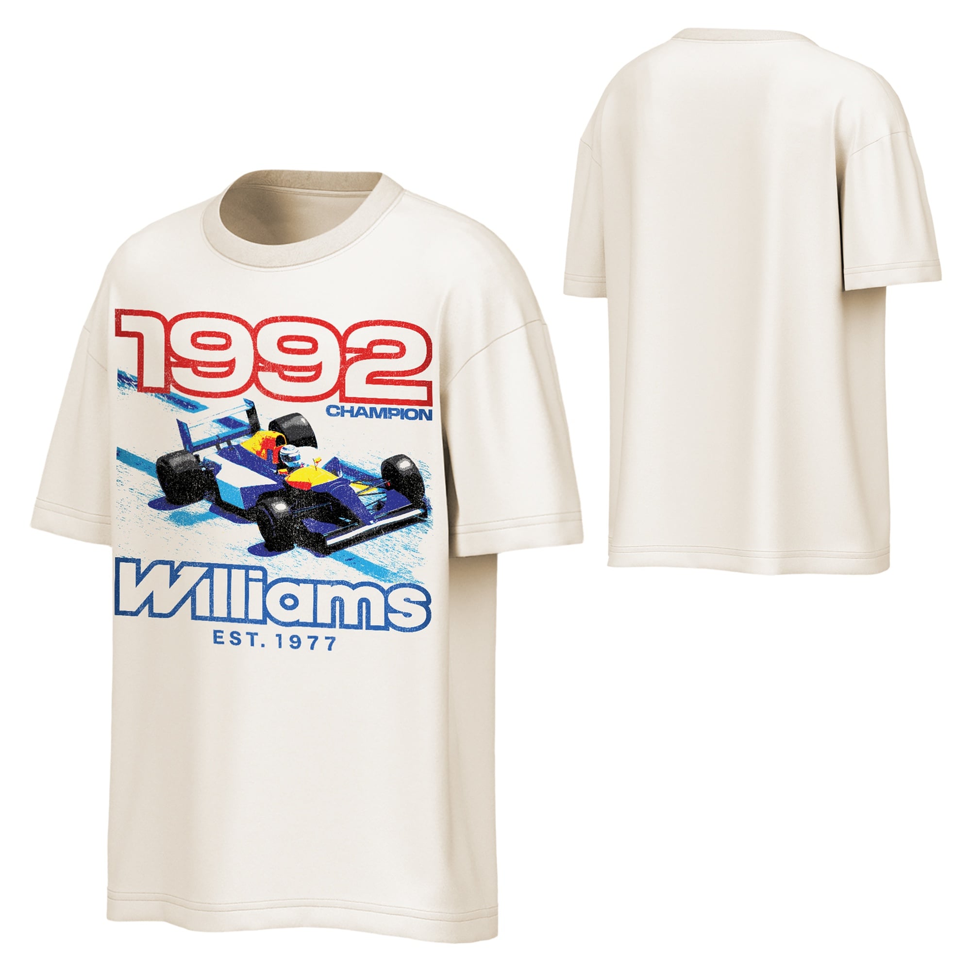 T-shirt Rokit Williams Racing 1992 Racer Heavyweight - Crème - Homme Taille: XL