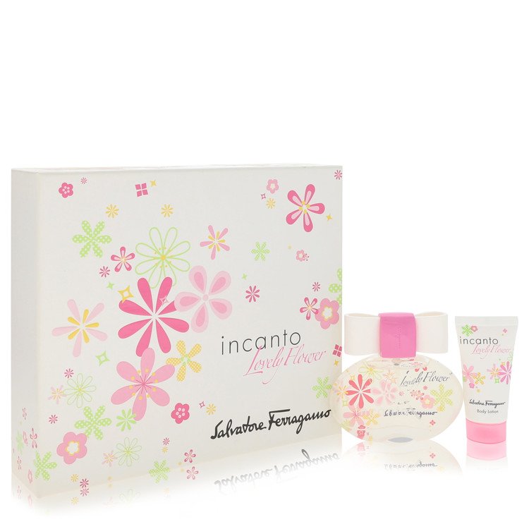 Incanto Lovely Flower For Women By Salvatore Ferragamo Gift Set - 1.7 Oz Eau De Toilette Spray + 1 O - Salvatore Ferragamo