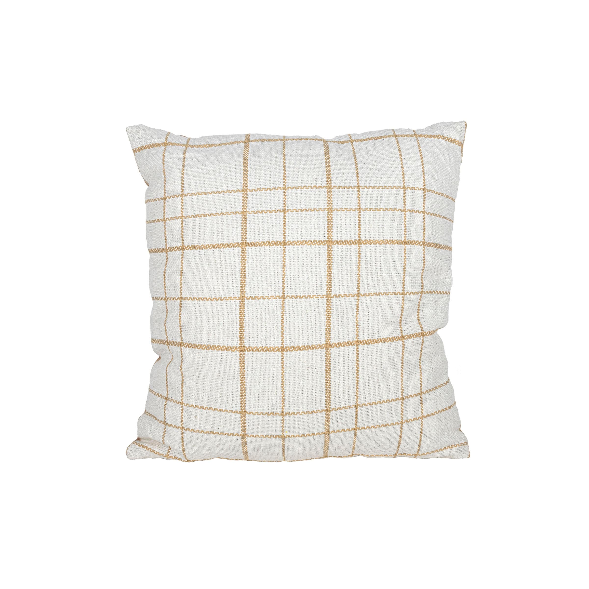 Foreside Home & Garden Modern Plaid Tan Filled Pillow