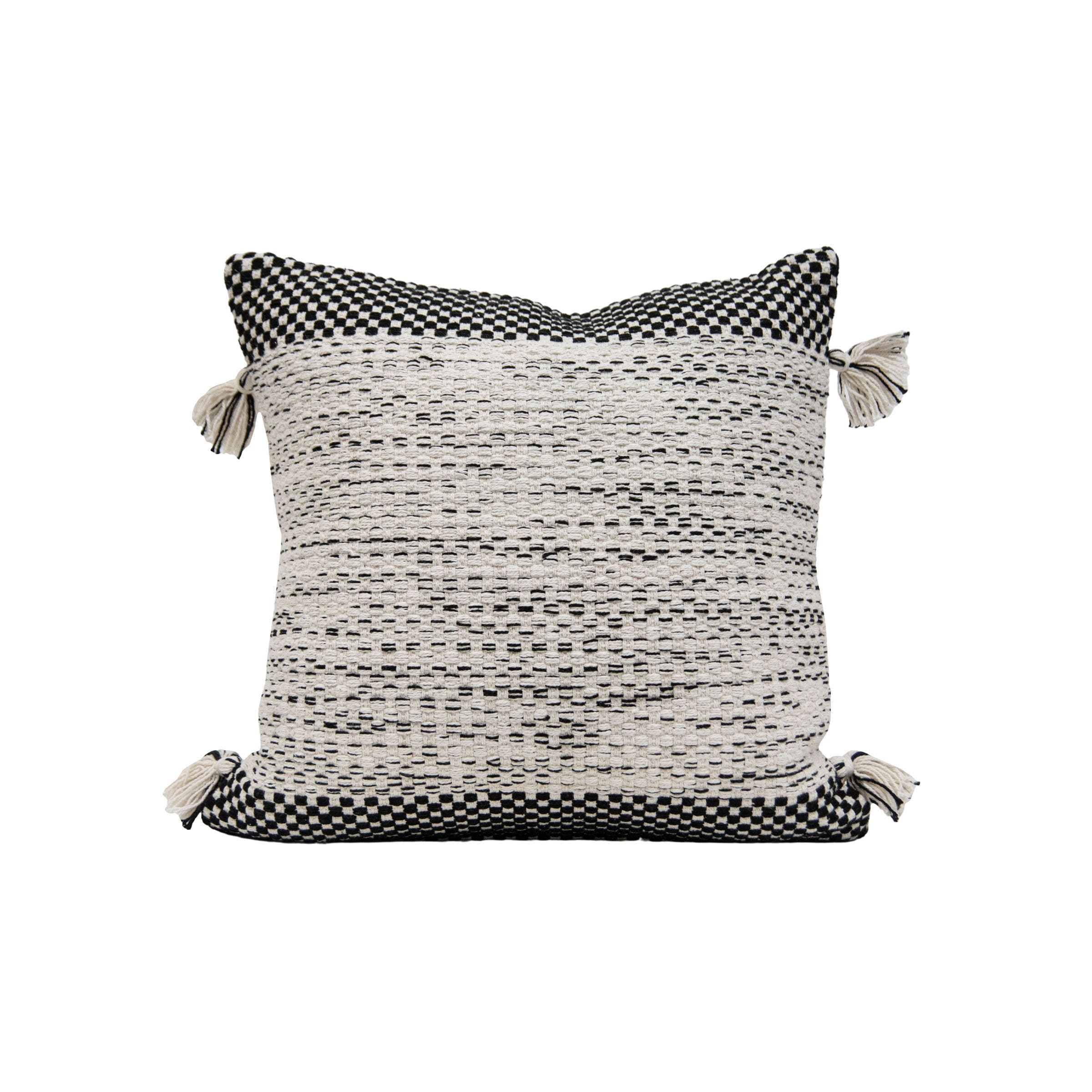 Foreside Home & Garden 18x18" Woven Black Cotton w/Poly Fill Pillow