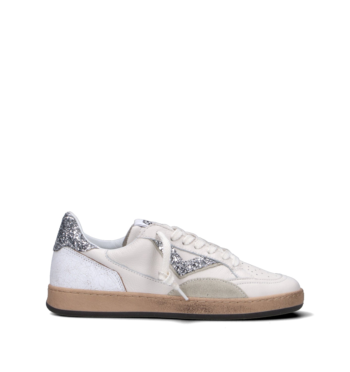QUATTROBARRADODICI Sneaker donna bianca in pelle