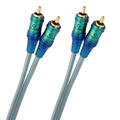 Oehlbach Ice Blue Cinch Kabel 5m - Audio Kabel für Plattenspieler, Heimkino, und HiFi Anlage - 2-Fach geschirmtes RCA Kabel aus OFC - 2X 5m - blau-transparent