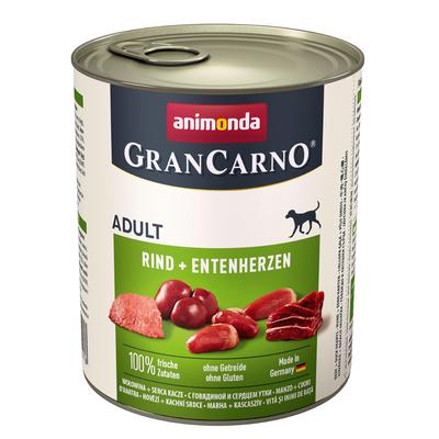 24 x 800 g animonda GranCarno Original Adult Rind & Entenherzen Hundefutter nass