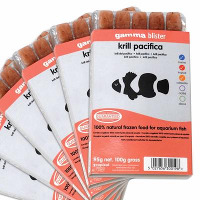 Tropical Marine Centre Gamma Frozen Food Krill Pacifica Blister Pack Fish Food, 570 Grams, Pack of 6
