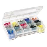 Akro-Mils Small Plastic Portable Parts Storage Case for Hardware and Crafts with Hinged Lid and 4 Adjustable Dividers (8-3/8-Inch x 5-Inch x 1-5/8-Inch) Clear 05705