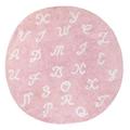 Aratextil. Kids Rug 100% Cotton Machine Washable Collection Pasa Palabra Rosa 140 cms Dia