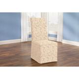 Sure Fit Scroll Classic Box Cushion Dining Chair Slipcover Polyester in White | 19 H x 42 W x 19 D in | Wayfair 047293354618