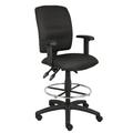 Boss Office & Home Black Multi-Function Drafting STool with Adjustable Arms