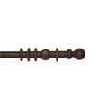 Rolls Woodline 35mm Wooden Ball Curtain Pole Set, Dark Oak, 180cm