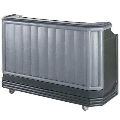 Cambro BAR730PMT420 Granite Gray and Black Cambar® 73" Post-Mix Portable Bar with 7 Bottle Speed Rail, Cold Plate, Soda Gun, and Water Tank
