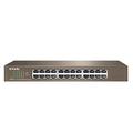 Tenda TEG1024D 24 Port Switch 19 Zoll Rackeinbau Gigabit Switch (Plug-and-Play, 48 Gbit/s Switching-Kapazität, Metallgehäuse, lüfterlos, unmanaged) LAN Switch 24 Ports Netzwerk Switch