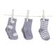 Little Giraffe Box of Socks 6 Pairs Gift Set - Dot/Solid/Stripe 2 Pairs Each (Lavender)