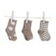 Little Giraffe Box of Socks 6 Pairs Gift Set - Dot/Solid/Stripe 2 Pairs Each (Flax)