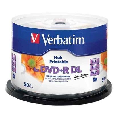 Verbatim 50-Pack White 8x DVD+R DL Disc Spindle - 97693
