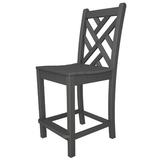 POLYWOOD® Chippendale Counter Side Outdoor Chair Plastic in Gray | 41.75 H x 17 W x 22 D in | Wayfair CDD101GY