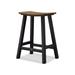 POLYWOOD® Contempo 24" Saddle Outdoor Counter Stool Plastic in Black/Brown | 24.75 H x 19 W x 14 D in | Wayfair 2011-FBLTE