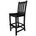 POLYWOOD® Traditional Garden Bar Side Outdoor Chair Plastic in Black | 47.75 H x 17 W x 22 D in | Wayfair TGD102BL